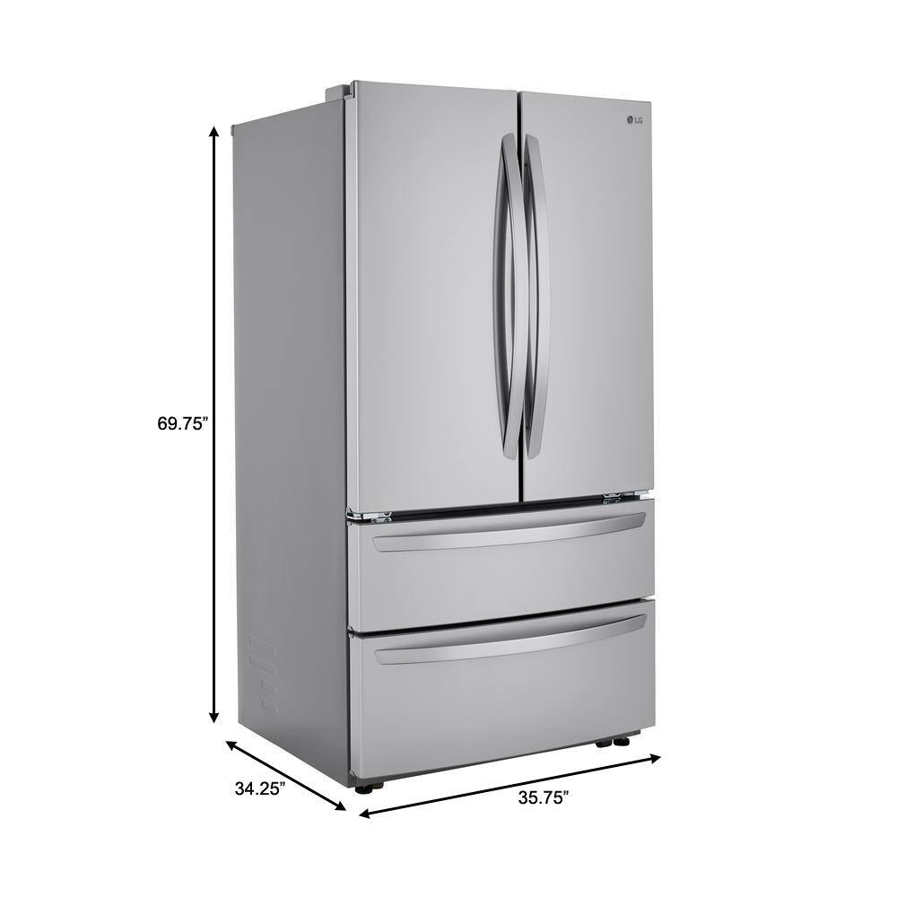 LG 26.9 cu. ft. 4-Door French Door Refrigerator with Internal Water Dispenser in PrintProof Stainless Steel