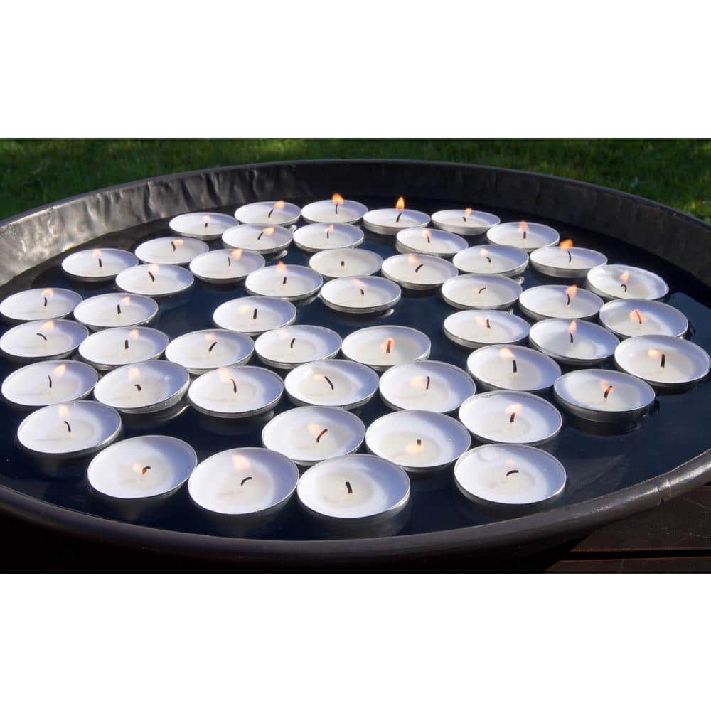 White Palm Wax Tealight Candles with Aluminum Tins, 100-Pack