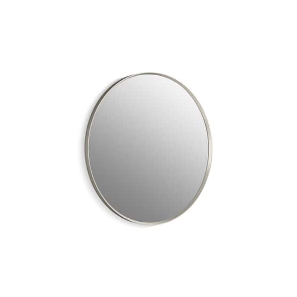KOHLER Essential 32 in. W x 32 in. H Round Framed Wall Mount Bathroom Vanity Mirror in Brushed Nickel