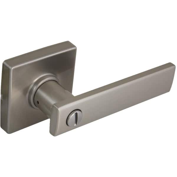 Defiant Westwood Satin Nickel Bed/Bath Door Lever with Square Rose