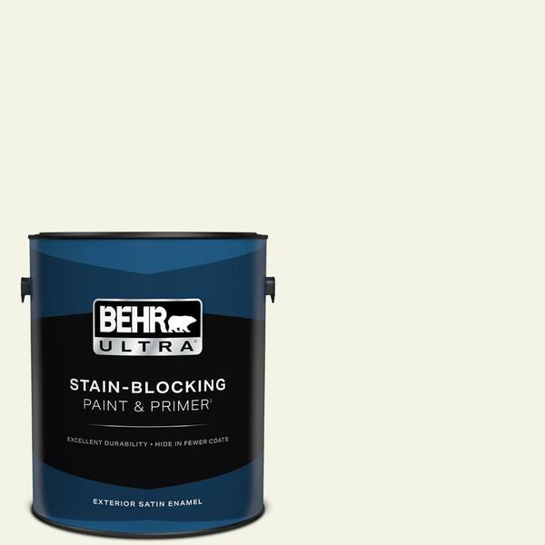 BEHR ULTRA 1 gal. #PPL-57 White Smoke Satin Enamel Exterior Paint & Primer