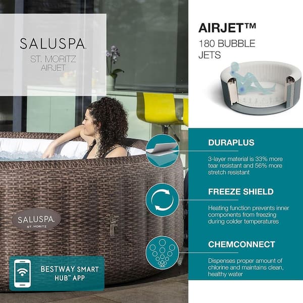 St Moritz 7-Person Hot Tub + Underwater Non Slip Pool