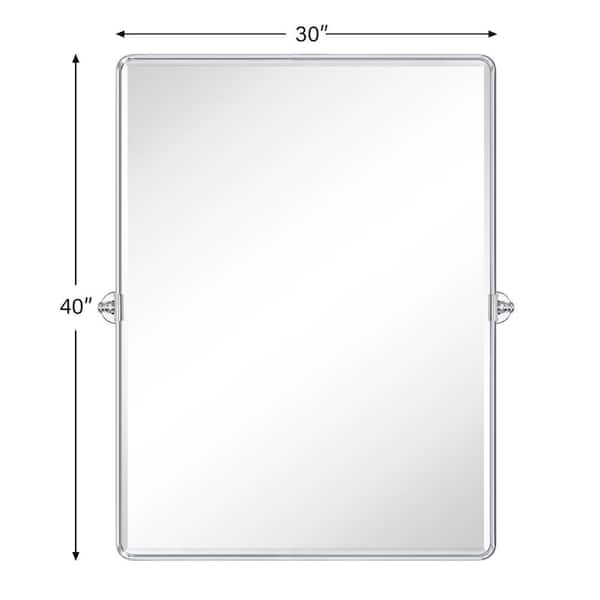 30 in. W x 40 in. H Classic 1 in. W Metal Frame Wall Mirror in Chrome 30 in. W x 40 in. H Classic 1 in. W Metal Frame Wall Mirror in Chrome