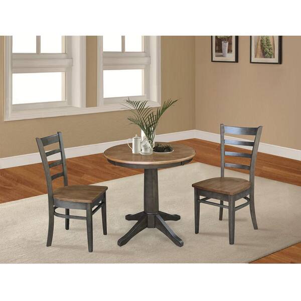 Emily Hickory Coal Dining Chair Set, Hickory Dining Room Table