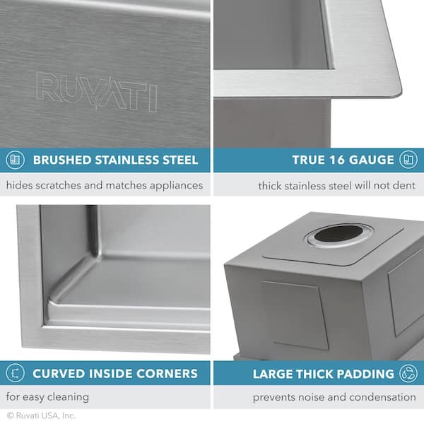 Ruvati Roma Pro 30 in. Undermount Single Bowl 16-Gauge