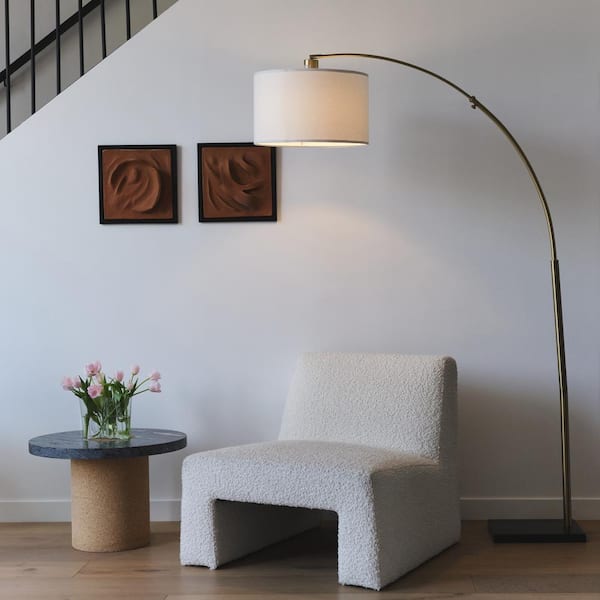 Brightech Logan 76 in. Antique Brass Modern 1-Light