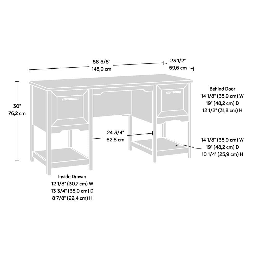 Sindoori Mango Wood Desk with Drawers and Filing Cabinet