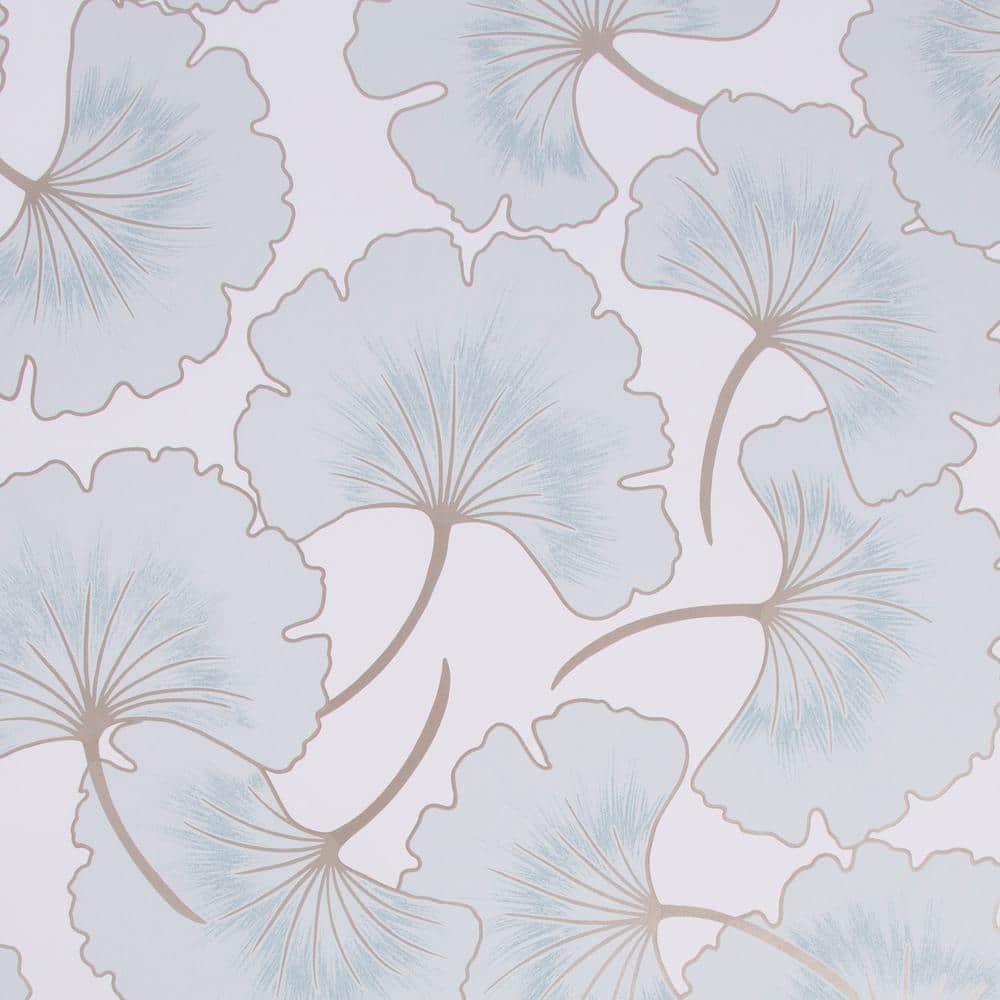 Begonia Blue Strippable Removable Wallpaper