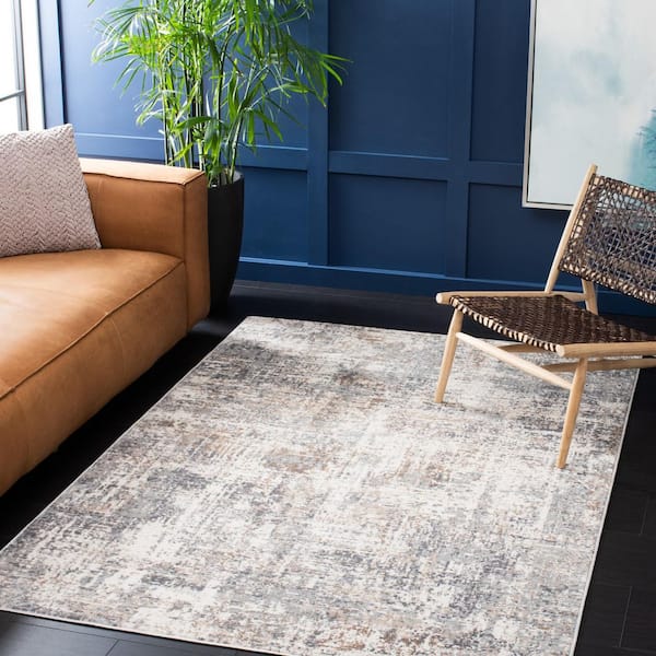 Shivan 5 ft. x 7 ft. Ivory/Gray Distressed Marle Area Rug