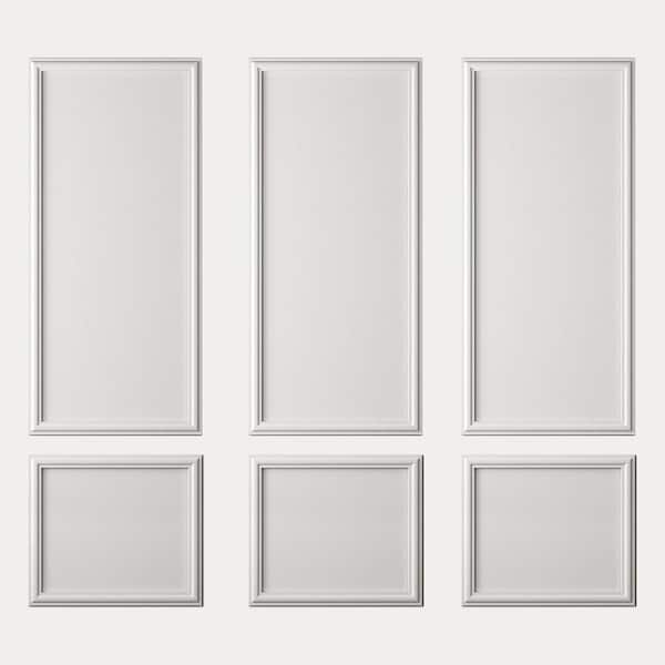 White Peel and Stick Wall Molding Kit, Premade Accent Molding Wainscoting Panel for Interior Wall Decor