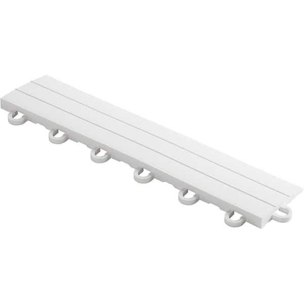 Swisstrax 2.75 in. x 12 in. Artic White Looped Polypropylene Ramp Edging for Diamondtrax Home Modular Flooring (10-Pack)