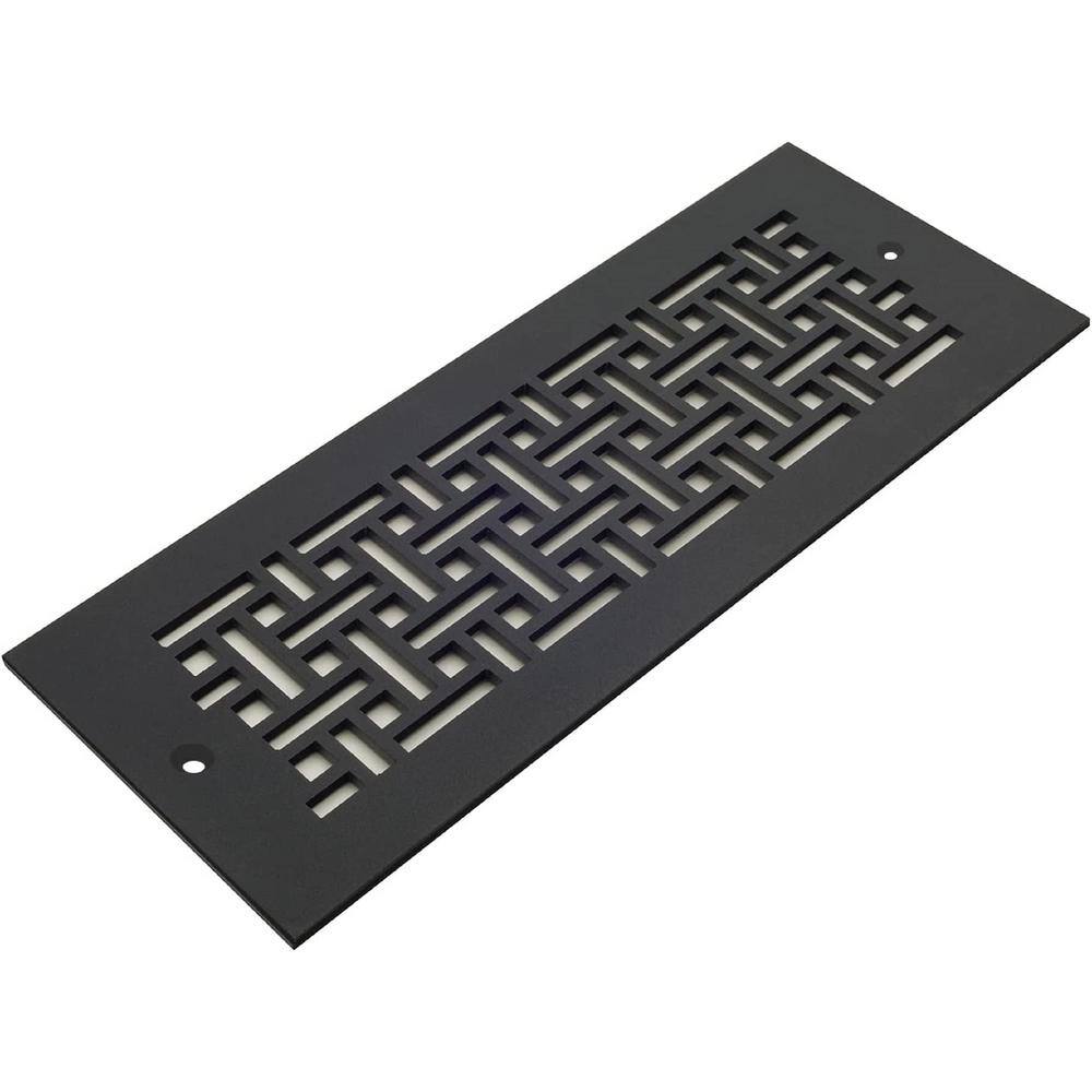 Basketweave Series 12 in. x 6 in. Black Steel Vent Cover Grille for Home Floors and Walls with Mounting Holes price history on PriceWatchPro