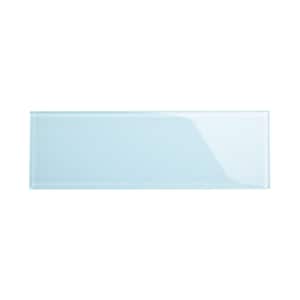 Morning Sky Blue 4 in. x 12 in. x 8mm Glass Subway Tile Sample