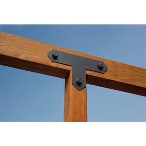Outdoor Accents Mission Collection ZMAX, Black Powder-Coated T Strap for 4x4 Lumber