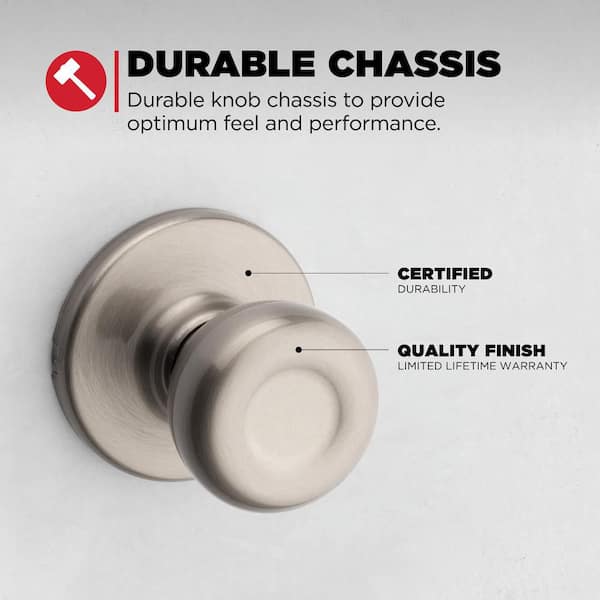 Kwikset Tylo Satin Nickel Hall/Closet Door Knob Featuring Microban