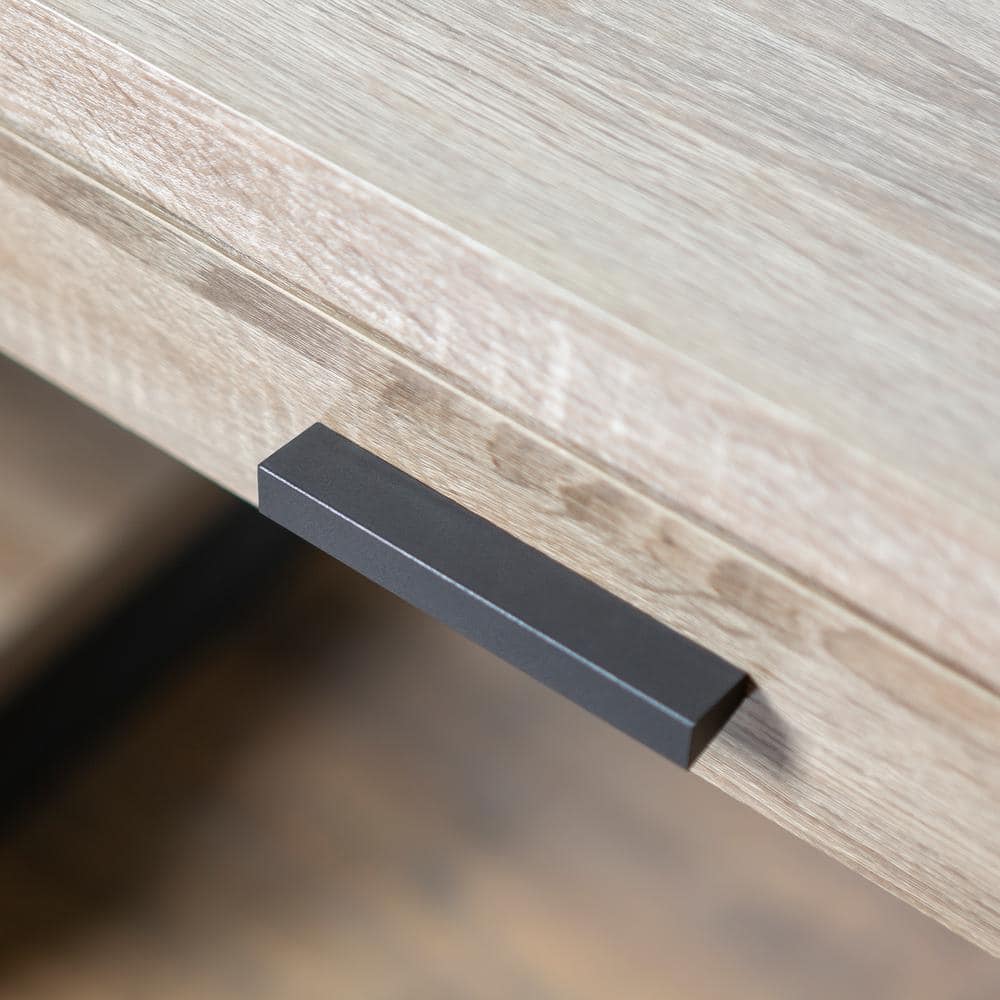 Walker Edison 60" Industrial Desk with USB Port, Driftwood Finish