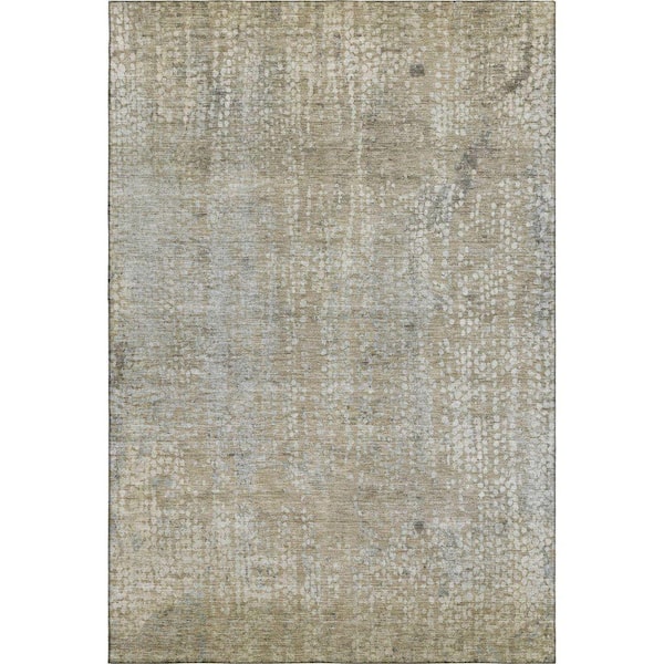 Mayfield Premium Machine Washable Abstract AMF2087 Beige 5 ft. x 7 ft. 6 in. Area Rug