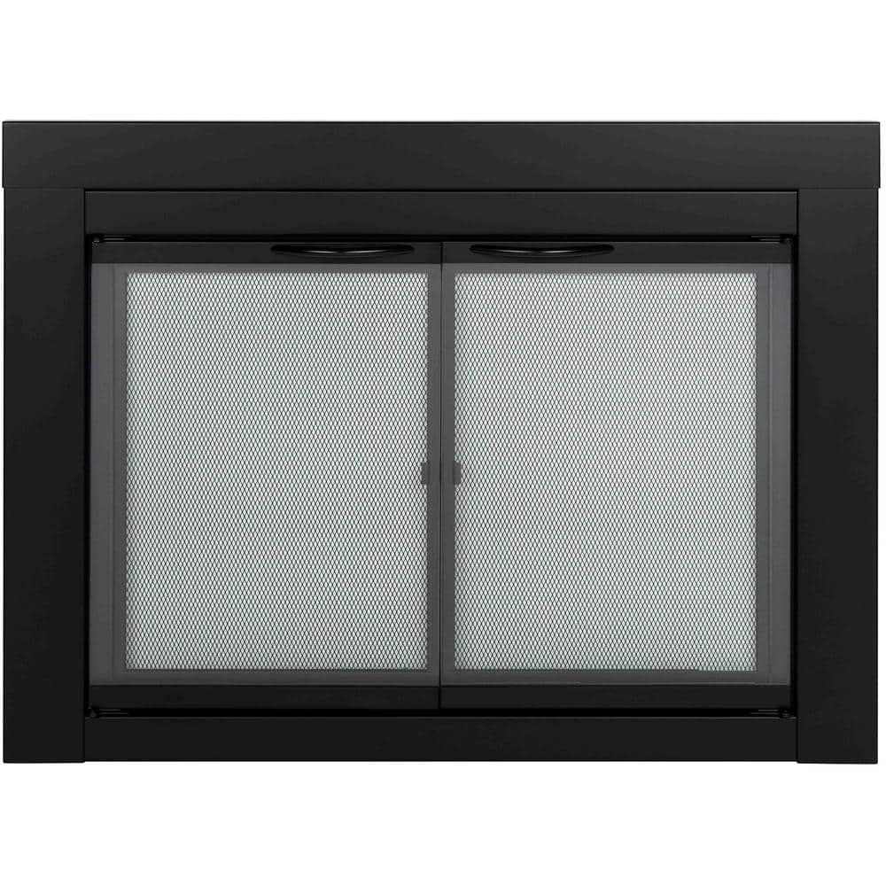 Pleasant Hearth Alpine Large Glass Fireplace Doors AN1012 The Home Depot