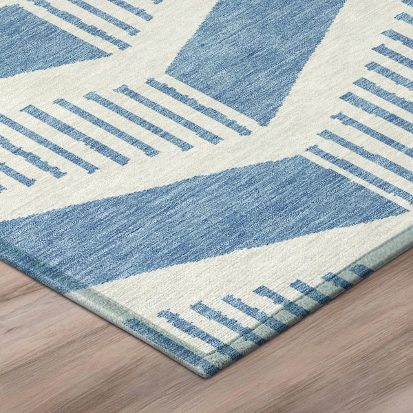 Chantille Machine Washable Indoor/Outdoor Abstract ACN2910 Denim 2 ft. x 7 ft. Runner Rug