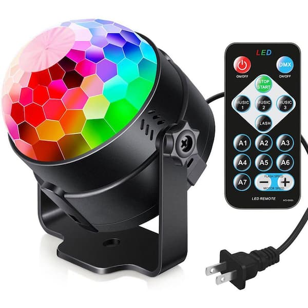 Sound Activated 3.82 in. Outdoor Disco Lamp with Remote Control and Multi-Color LED Lighting for Parties and Home Decor 27ISA17326