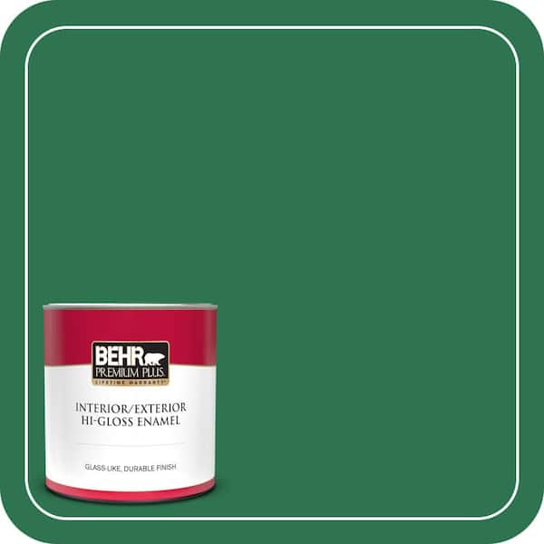 BEHR PREMIUM PLUS 1 qt. #P420-7 Crown Jewel Hi-Gloss Enamel Interior/Exterior Paint & Primer