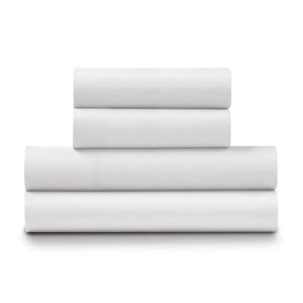 ELLA JAYNE Bamboo Deep-Pocket 4-Piece Full Sized, White Sheet Set