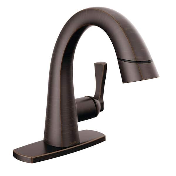 Delta Stryke Single Handle Single Hole Bathroom Faucet with Pull-Down Spout in Venetian Bronze
