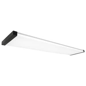 48 in. x 10 in. 4200 Lumens Matte Black End Caps Integrated LED Panel Light Selectable CCT Kitchen Lighting