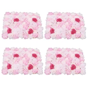 4- pcs Artificial Rose Flower Wall Panel Wedding Decoration