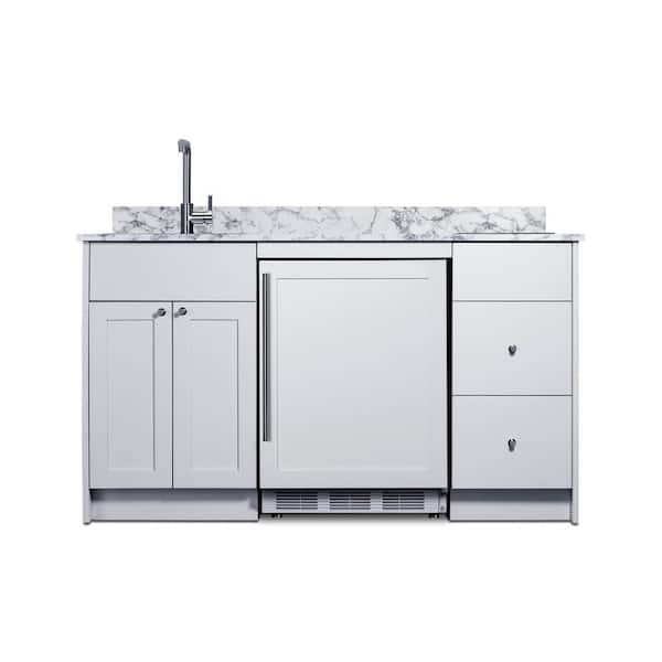 63 in. Compact Kitchen in White