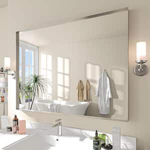 48 in. W x 36 in. H Rectangular Aluminum Framed Wall Bathroom Vanity Mirror in Silver