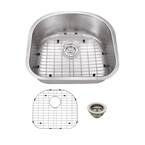 20.88 in. W x 23.25 in. D x 9 in. H D-Shaped Stainless Steel Undermount Utility Sink