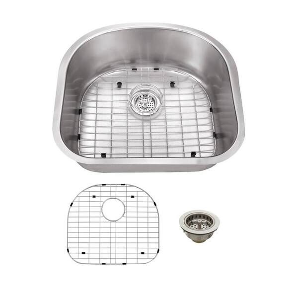 Cahaba 20.88 in. W x 23.25 in. D x 9 in. H D-Shaped Stainless Steel Undermount Utility Sink
