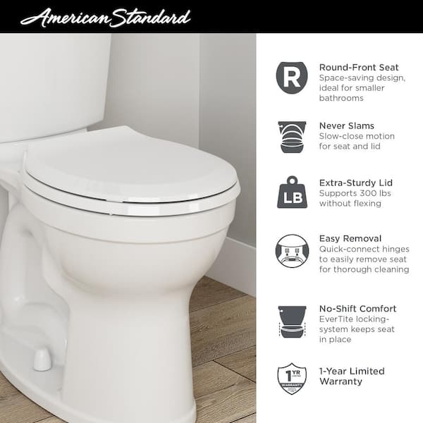 American Standard Champion Slow Close Round Closed Front Toilet Seat In White 5267b60c 020 - How To Remove American Standard Toilet Seat Clean
