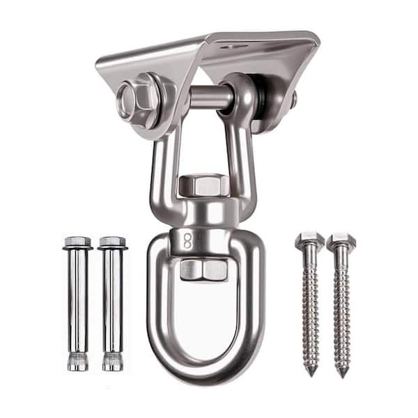 Stainless Steel 360° Swivel Swing Hangers Heavy Duty Hook for Ceiling Wooden Porch Swing Hanging Kit, 1000 lb Capacity