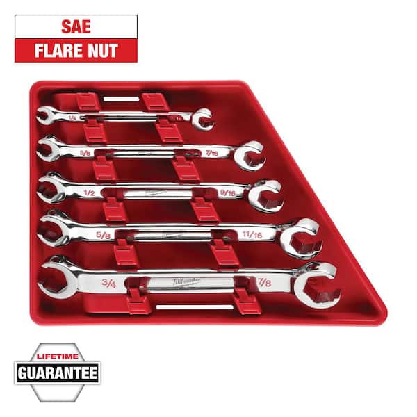 Double End SAE Flare Nut Wrench Set (5-Piece)