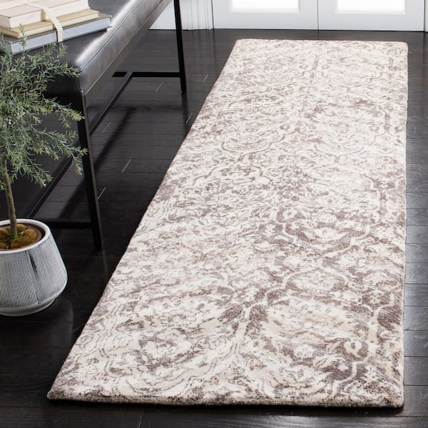 Restoration Vintage 2 ft. x 8 ft. Beige/Ivory Distressed Herringbone Runner Rug