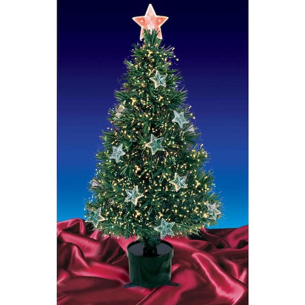Northlight 3 ft. Pre-Lit Fiber Optic Artificial Christmas Tree with Stars