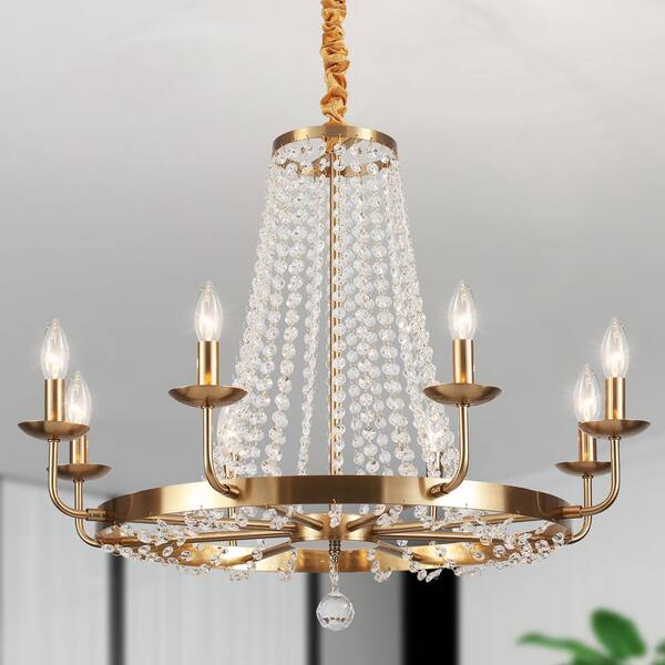 Kazu555✨ LWYTJO 5-Light Brushed Nickel Candlestick Chandelier with