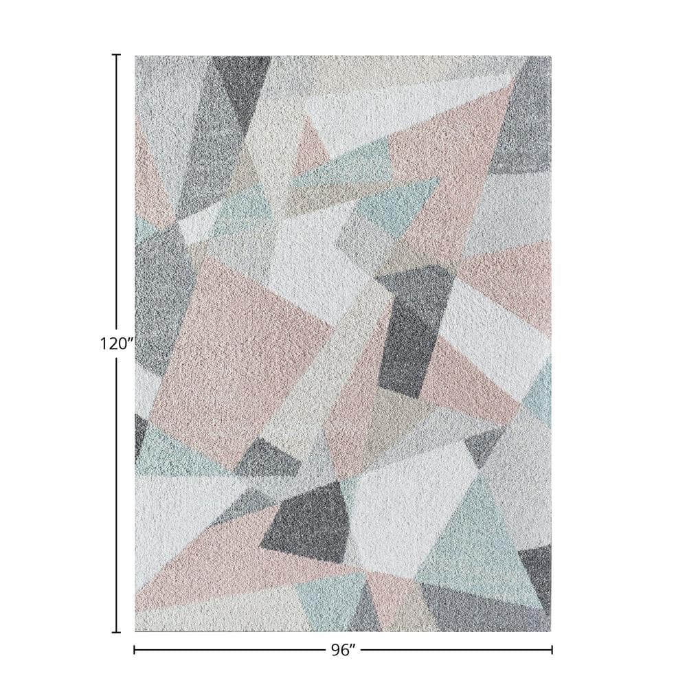Milkshake Geometric 8' x 10' Gray Synthetic Area Rug