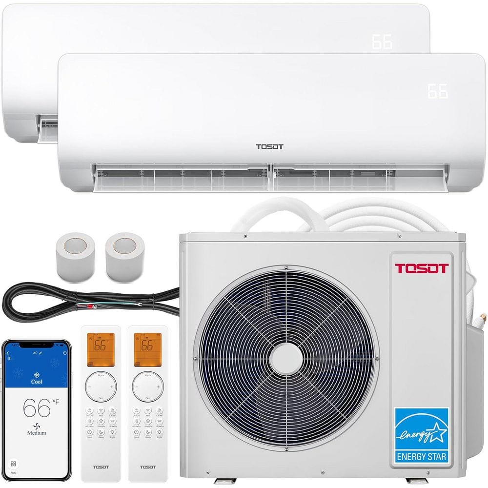 36,000 BTU 2 Zone Ductless Inverter Mini Split AC with Heat Pump, 21 SEER2,230V, Wifi, 16.4 ft Line, 18Kx2, Cosmo Series price history on PriceWatchPro