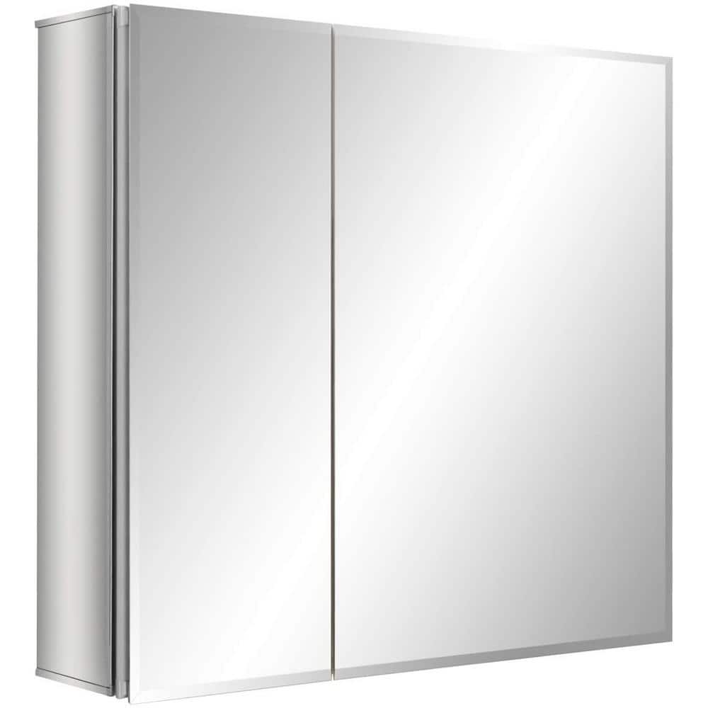 30 in. W x 26 in. H Silver Recessed/Surface Mount Bathroom Medicine Cabinet