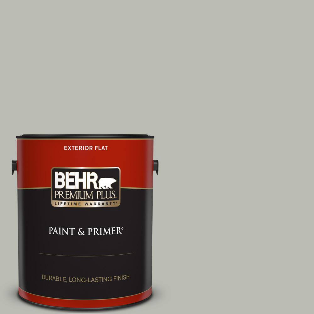 BEHR PREMIUM PLUS 1 gal. N3803 Weathered Moss Flat Exterior Paint
