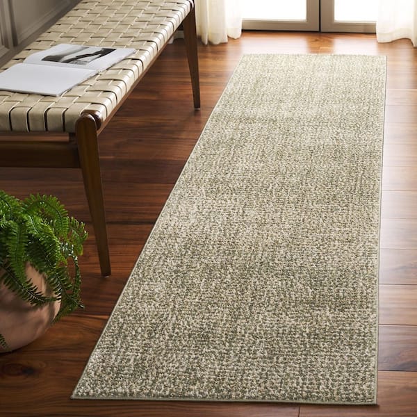 Hazel 2 ft. x 8 ft. Green/Beige Abstract Spots Runner Rug