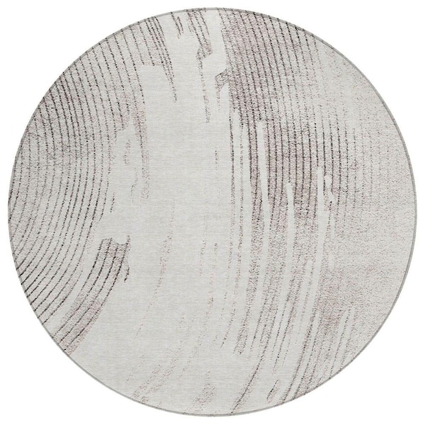 Chantille Machine Washable Indoor/Outdoor Abstract ACN2133 Ivory 8 ft. x 8 ft. Area Rug