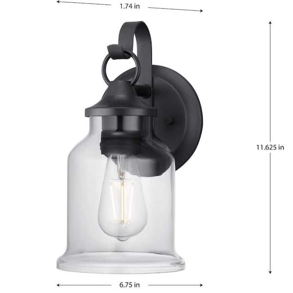 Progress Lighting Lindberry 1-Light 11.5 in. Textured Black