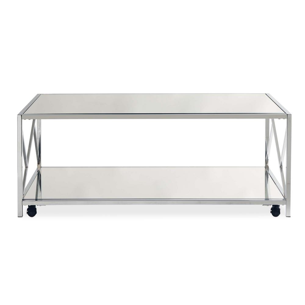 Stella 47" Chrome Rectangular Contemporary Coffee Table