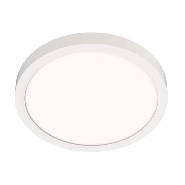 Juno Slimform 11 in. White Integrated LED Flush Mount for J-Box ...