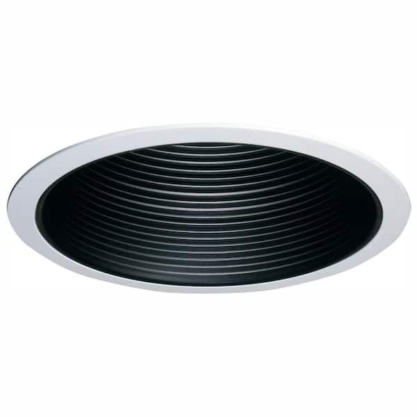 HALO 310 Series 6 in. Black Recessed Ceiling Light Coilex Baffle and White Trim (6-Pack)