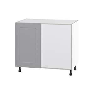 Bristol Painted Slate Gray Shaker Assembled Blind Base Corner Kitchen Cabinet Right (39 in. W x 34.5 in. H x 24 in. D)